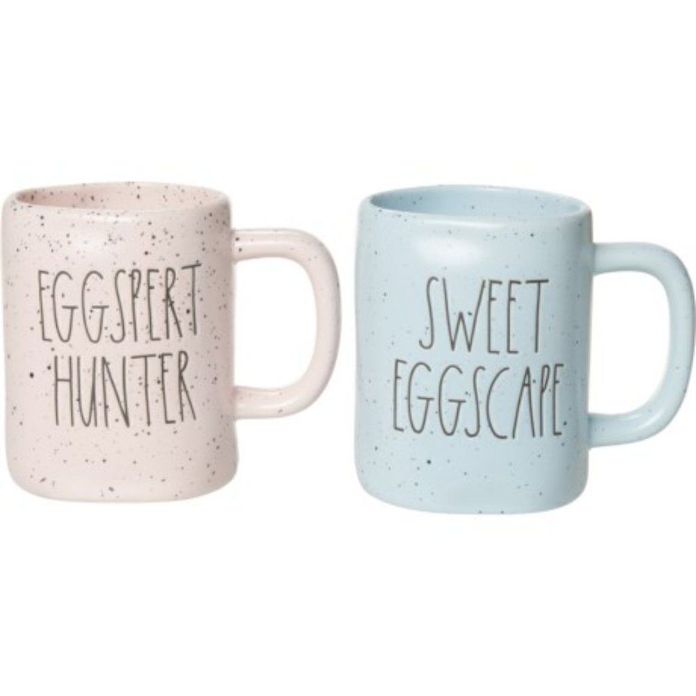 Rae Dunn Eggspert Hunter and Sweet Eggscape Mug Set - 2-Piece New in box